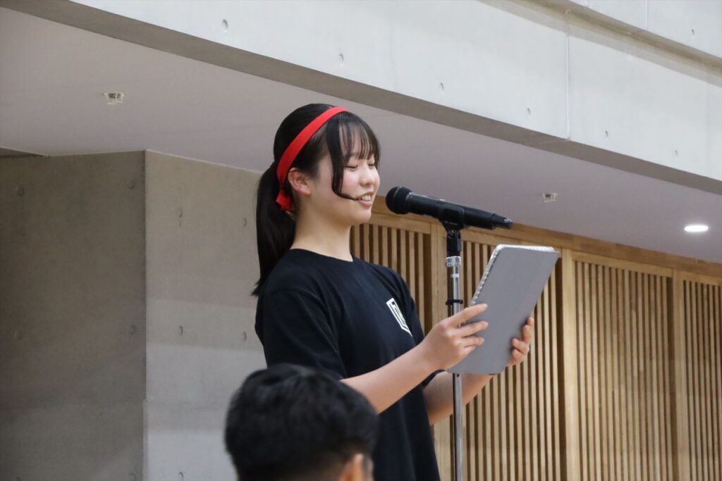 体育祭副実行委員長のひとり、中村結希乃からの挨拶