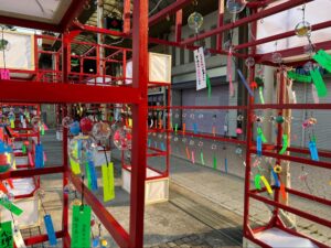 飾り付けられた風鈴