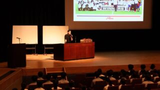 「ファジアーノ岡山」代表取締役会長 北川真也さん講演会の様子
