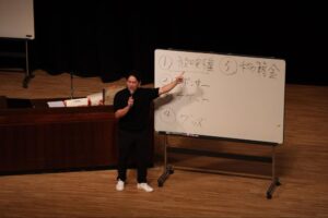 「ファジアーノ岡山」代表取締役会長 北川真也さん講演会の様子