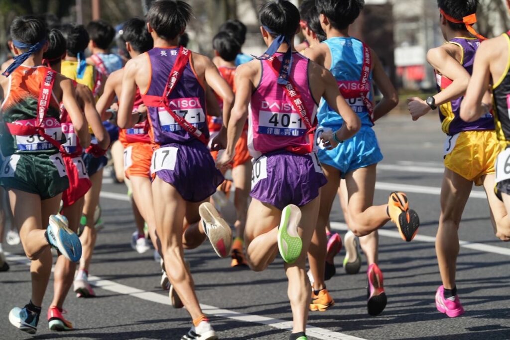 40のゼッケンをつけて走る松尾