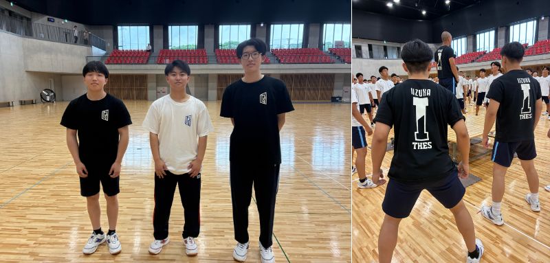 体育祭限定カラーのGLIデザインTシャツ（左：フロント、右：バック）