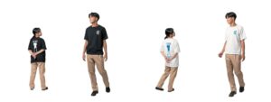 GLIデザインTシャツとパンツの組み合わせ